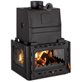 Prity 3C W28 three-sided fireplace insert with water boiler
