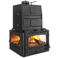 Prity 3C W35 three-sided fireplace insert with water boiler