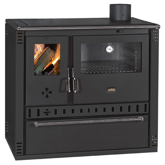 Prity GT D wood burning cooking stove in black