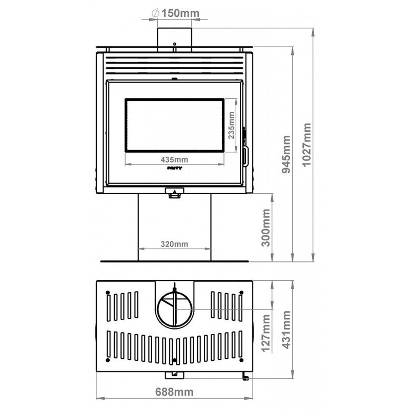 Wood stove Prity PM3L E - 10.8 kW