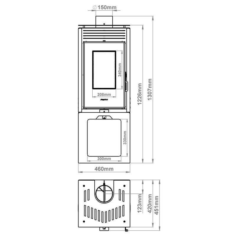 Wood stove Prity PMV3 E - 10.8 kW