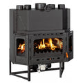 Prity TC2F panoramic fireplace insert with fire lit