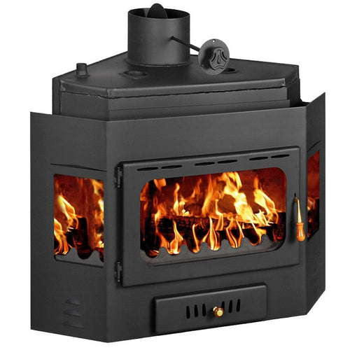 Prity A W16 corner fireplace insert with water boiler, 5 kW + 16 kW