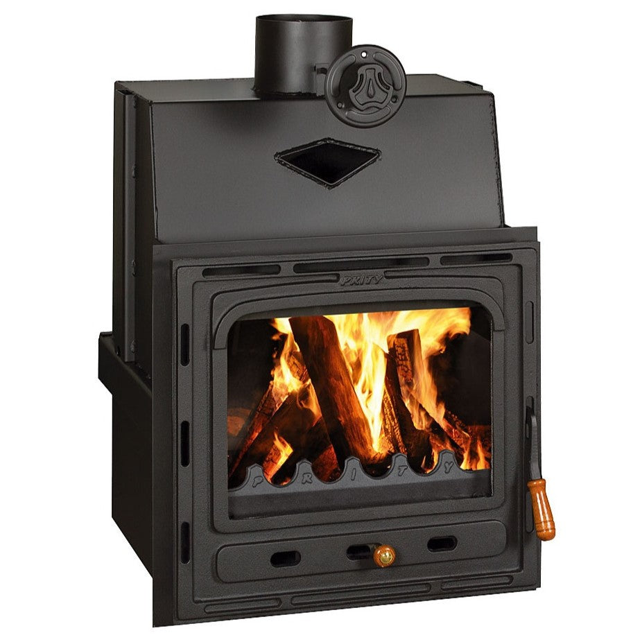Prity CM compact fireplace insert with cast iron door, 13.5 kW