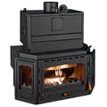 Prity TC W35 fireplace insert with cast iron door, window frames and largest water boiler, 5 kW + 35 kW